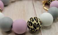 A3 Purple Grey Leopard Wristlet