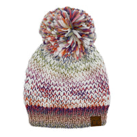 CC Multi-Color Yarn Beanie with Pom