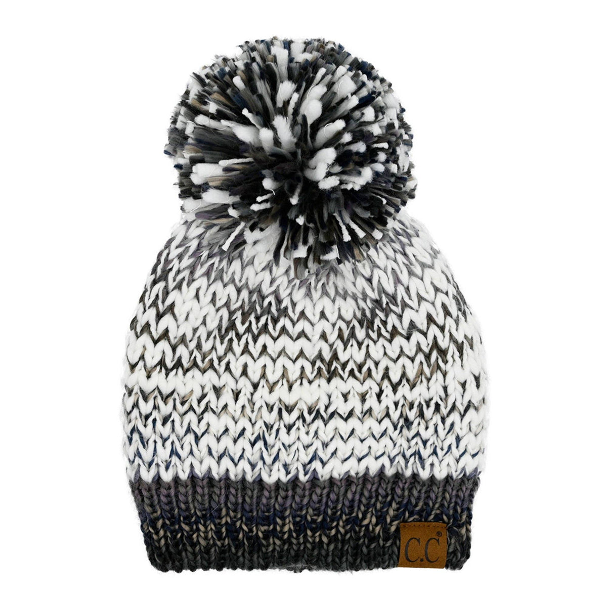 CC Multi-Color Yarn Beanie with Pom