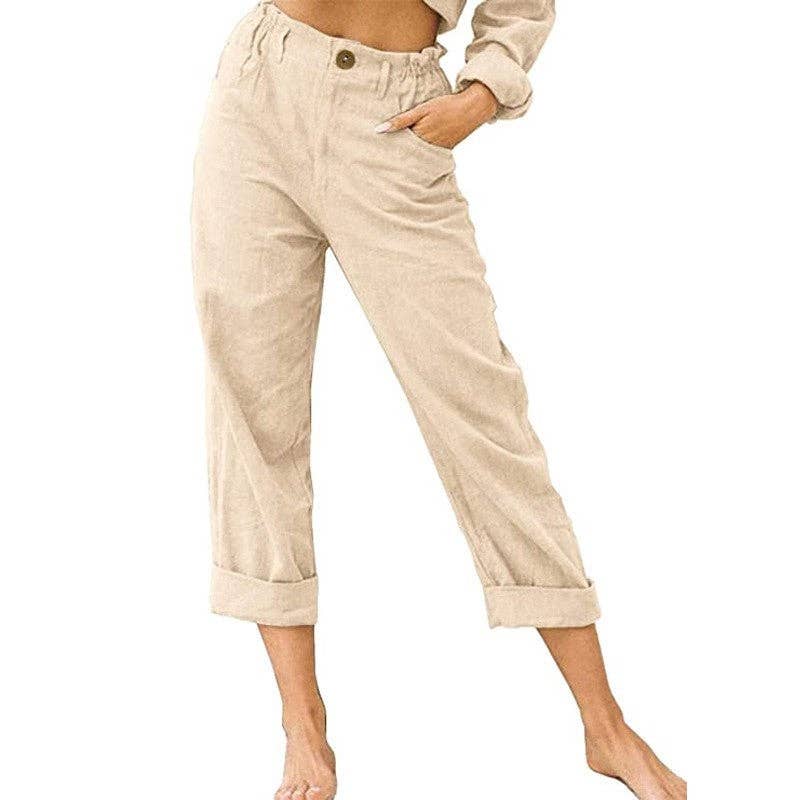 Relaxed Fit High-Waisted Casual Trousers