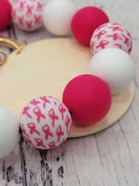 Cancer Silicone Bead Keychain Wristlet