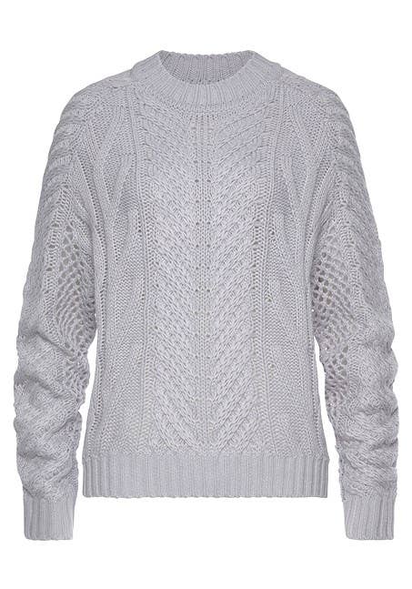 LASCANA Women's Crew Neck Ribbed Knit Sweater