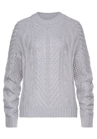 LASCANA Women's Crew Neck Ribbed Knit Sweater