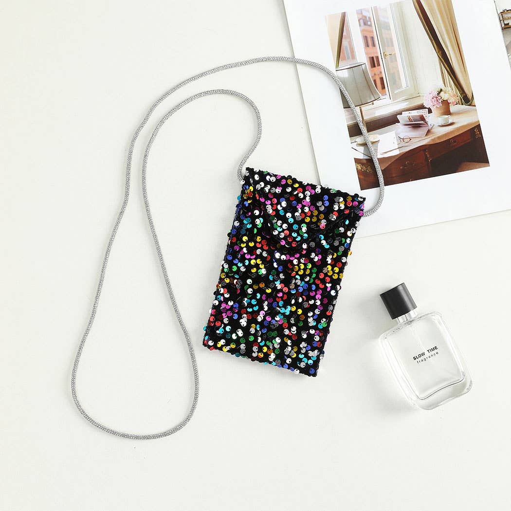 Sequined Mini Phone Sling Bag
