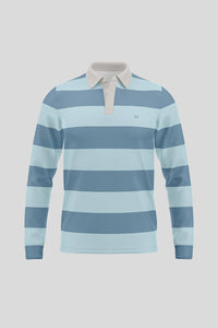 Aqua Striped Rugby Polo | Orense