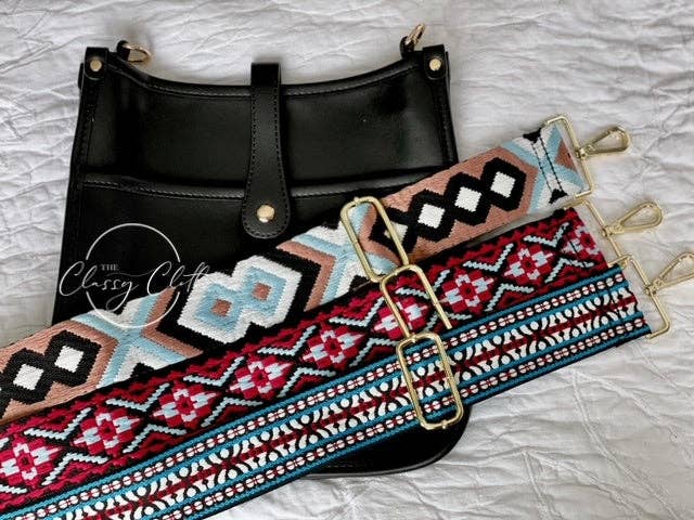 Eye Candy Crossbody Purse - Distressed Black - Teal Aqua RTS