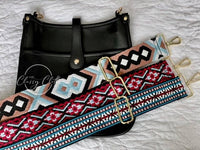 Eye Candy Crossbody Purse - Distressed Black - Teal Aqua RTS
