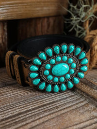 Light Blue Western Turquoise Decor Retro Wide Belt