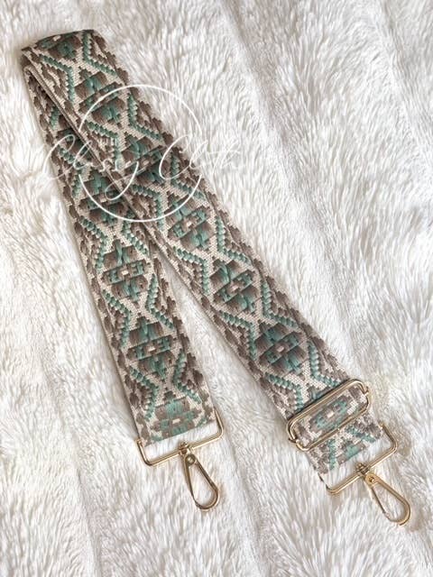 Crossbody Guitar Strap - Sage Olive Green Boho RTS