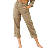 Relaxed Fit High-Waisted Casual Trousers