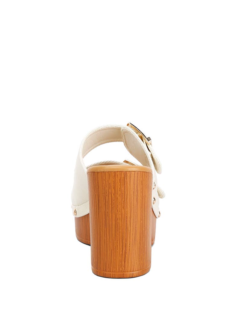 Sarai Buckle Straps High Block Heel Clogs