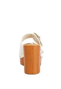 Sarai Buckle Straps High Block Heel Clogs