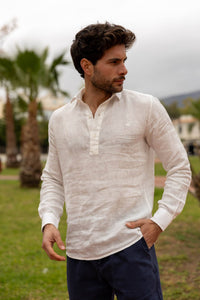 Custi Mikelo White Linen T-shirt