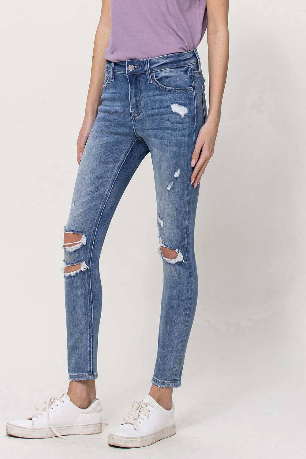 MID RISE ANKLE SKINNY JEANS V2948