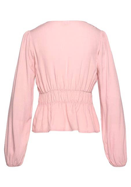 LASCANA Women's Long Sleeve Peplum Blouse