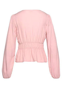 LASCANA Women's Long Sleeve Peplum Blouse