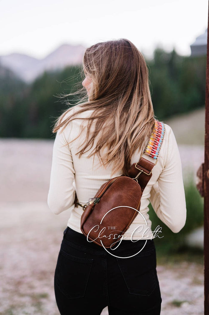 Sarah Shoulder Sling Bag - Coffee Zig Zag RTS