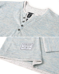 ZGLS247 - Long Sleeve Double Layered V-Neck Button Placket