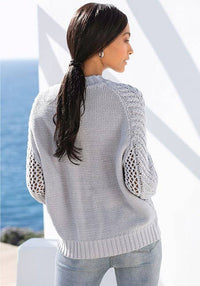 LASCANA Women's Crew Neck Ribbed Knit Sweater