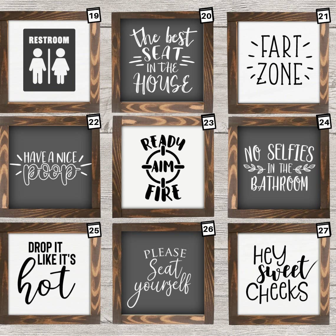 Bathroom Mini Collection Sign. Farmhouse Bathroom, Bathroom