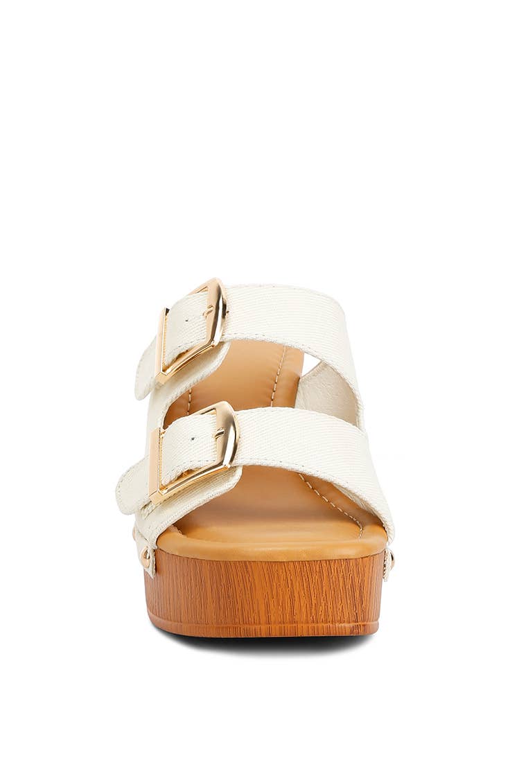 Sarai Buckle Straps High Block Heel Clogs