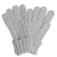 Solid Cable Knitted Flip Cuff Touch Gloves