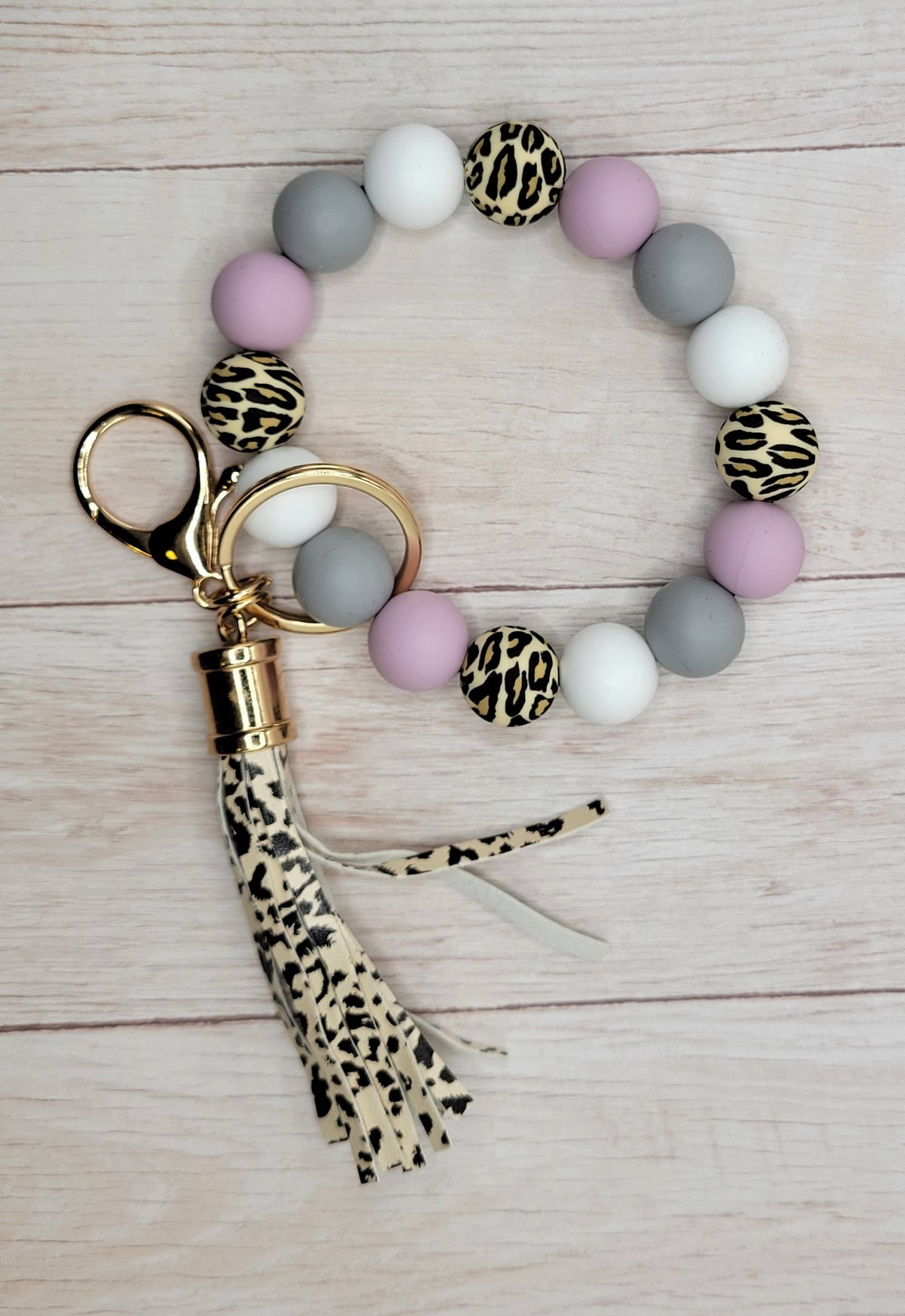 A3 Purple Grey Leopard Wristlet