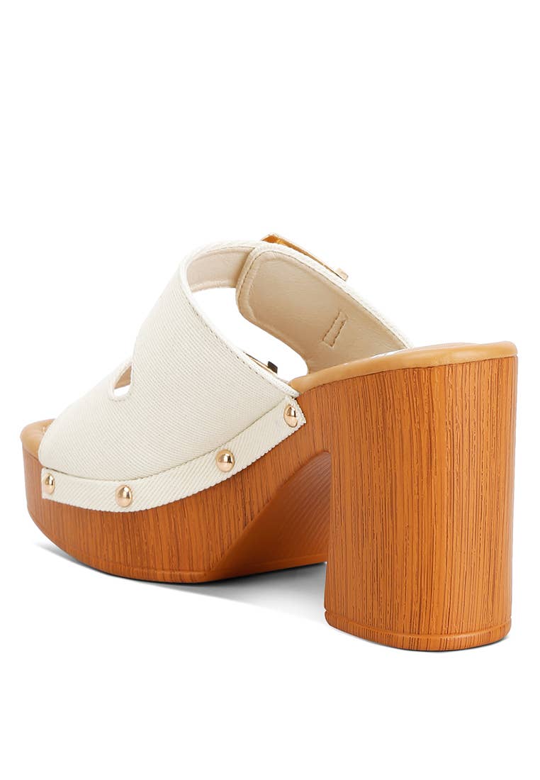 Sarai Buckle Straps High Block Heel Clogs