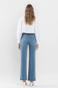 FLYING MONKEY - HIGH RISE TROUSER HEM WIDE LEG JEANS